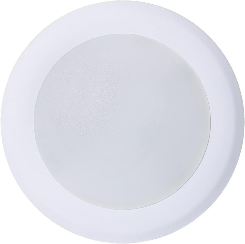 Photo 1 of 6Inch LED Disk Light, 15W White Surface Mount Ceiling Light, Dimmable Low Profile Recessed Disc Light, Metal Baffle Trim Light Fixture for Home Improve, 1000LM 5000K Daylight, Pack of 1