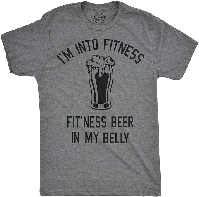 Photo 1 of Size XXL - Mens Im Into Fitness Fitting This Beer in My Belly T Shirt Funny Drinking Tee