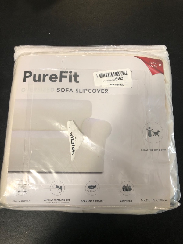 Photo 2 of PureFit Super Stretch Sofa Slipcover – Spandex Non Slip Soft Couch Sofa Cover, Washable Furniture Protector with Non Skid Foam and Elastic Bottom for Kids, Pets ?Sofa, Ivory?