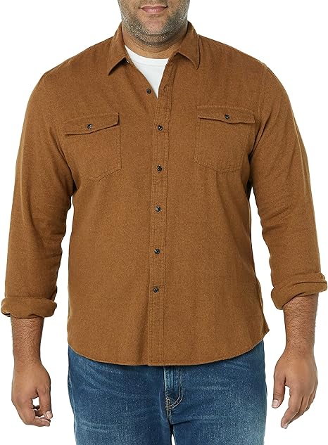 Photo 1 of Size XL - Amazon Essentials Men's Slim-Fit Long-Sleeve Two-Pocket Flannel Shirt