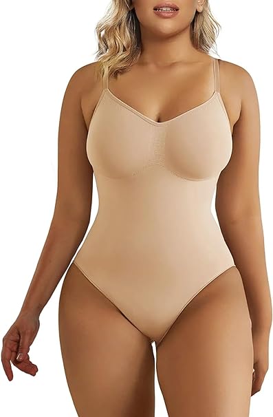 Photo 1 of Size S/M - SHAPERX Bodysuit for Women Tummy Control Shapewear Seamless Sculpting Thong Body Shaper Tank Top