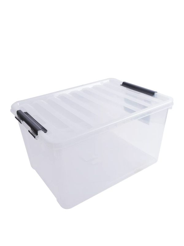 Photo 1 of One Side Is Broken The Lock Holder Piece & Lock Inplus Easy Clip Storage Box, Transparent, Plastic One 
