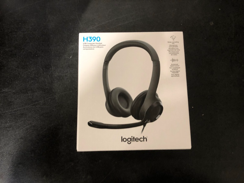 Photo 3 of Logitech H390 Wired Headset for PC/Laptop, Stereo Headphones with Noise Cancelling Microphone, USB-A, in-Line Controls for Video Meetings, Music, Gaming and...