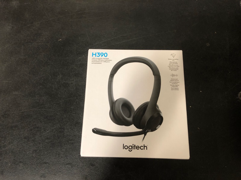 Photo 3 of 
Logitech H390 Wired Headset for PC/Laptop, Stereo Headphones with Noise Cancelling Microphone, USB-A, in-Line Controls for Video Meetings, Mu