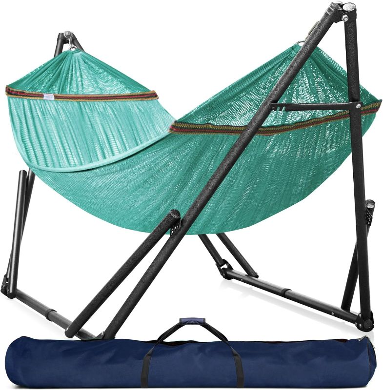 Photo 1 of 
Tranquillo Double Hammock with Stand Included for 2 Persons/Foldable Hammock Stand 600 lbs Capacity Portable Case - Inhouse, Outdoor, Camping, Sky