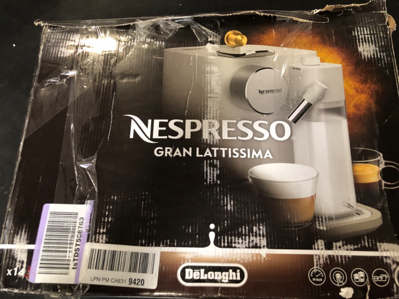 Photo 3 of Nespresso Gran Lattissima Original Espresso Machine with Milk Frother by De'Longhi, Fresh White