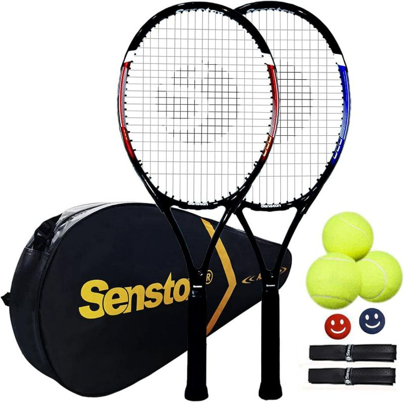 Photo 1 of 
Senston Tennis Rackets for Adults 27 inch Tennis Racquets - 2 Player Tennis Racket Set with 3balls,2 Grips, 2 Vibration Dampers