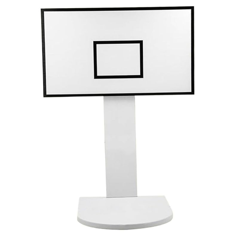 Photo 1 of Basketball Trash Can, Basketball Trash Can Holder Fun Throwing PVC Stable Basketball Trash Can Hoop 12in Basketball Room Decor for Home Office, Excluding Trash Can, Trash Can Holder