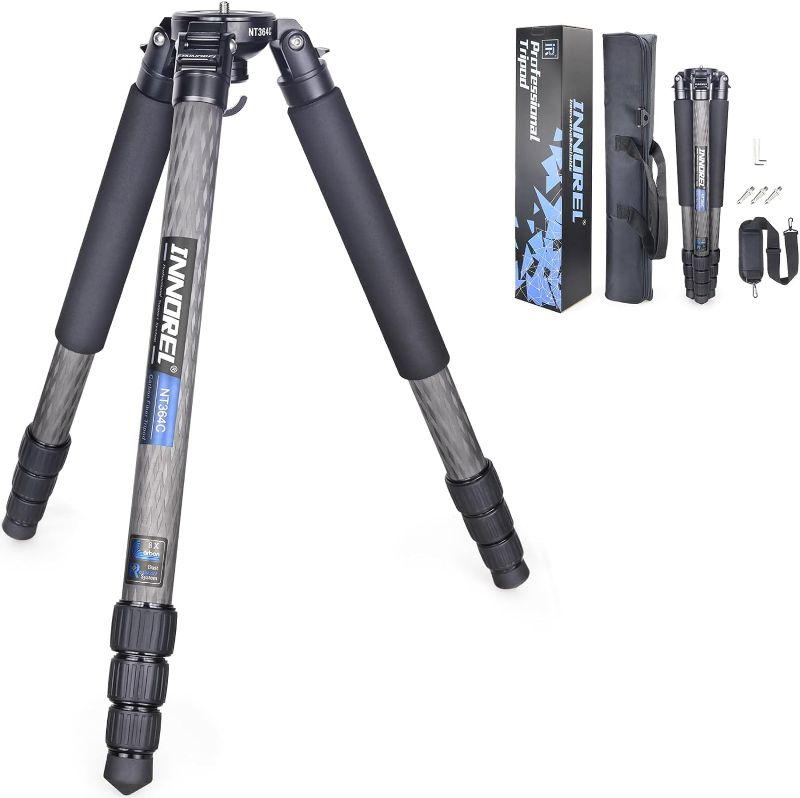 Photo 1 of Carbon Fiber Tripod INNOREL NT364C Professional Birdwatching Heavy Duty Camera 25kg/55lb max Load Bowl Tripod Birdwatching Camera Stand (Max Tube 36mm, Only Tripod)