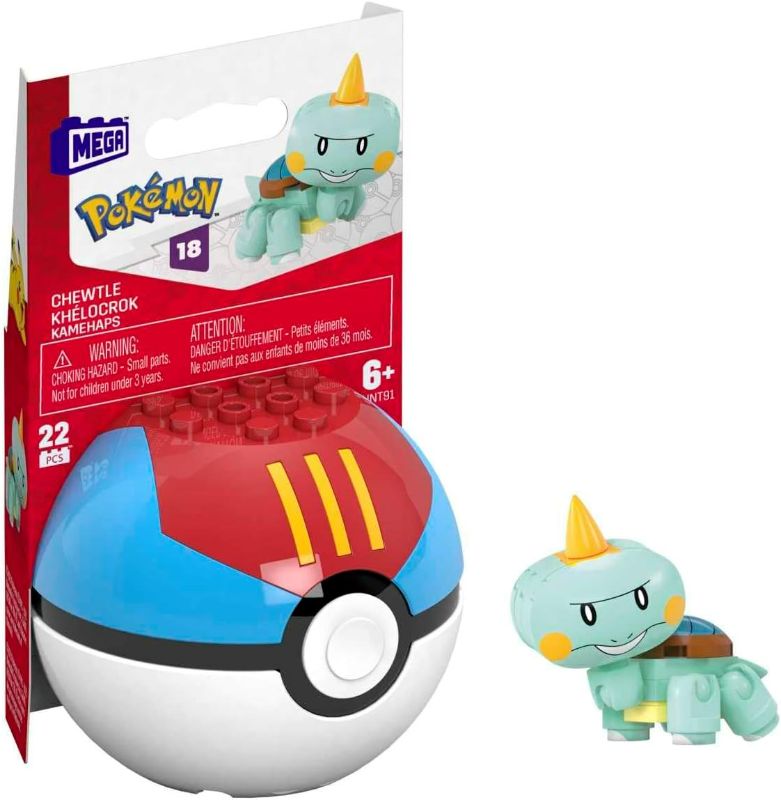 Photo 1 of 
MEGA Pokémon Chewtle Collectible Pokeball Building Toy for Kids Ages 6 and Up