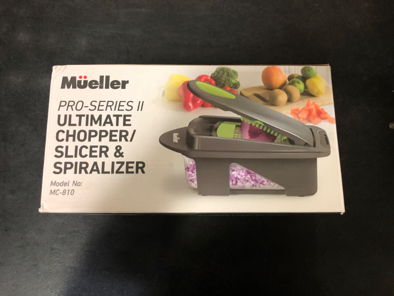 Photo 2 of Mueller 4-Blade Onion Chopper, Vegetable Chopper, Grape Cutter, Egg and Cheese Slicer with Container