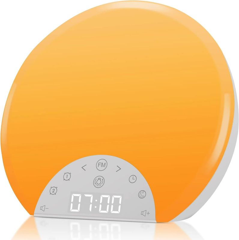 Photo 1 of Sunrise Alarm Clock Wake Up Light for Kids, Adults, Heavy Sleepers with Dual Alarms, Snooze, Sleep Aid with 7 Nature Sounds for Bedrooms with 8 Colors Night light, FM Radio, Gift Ideas