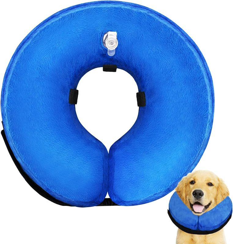 Photo 1 of Dog Cone Collar for Small Medium Large Dogs After Surgery, Inflatable Dog Neck Donut Collar, Adjustable Dog Cone, E-Collar for Dogs Recovery, Soft Dog Cones Alternative, Protective Pet Cones for Dogs