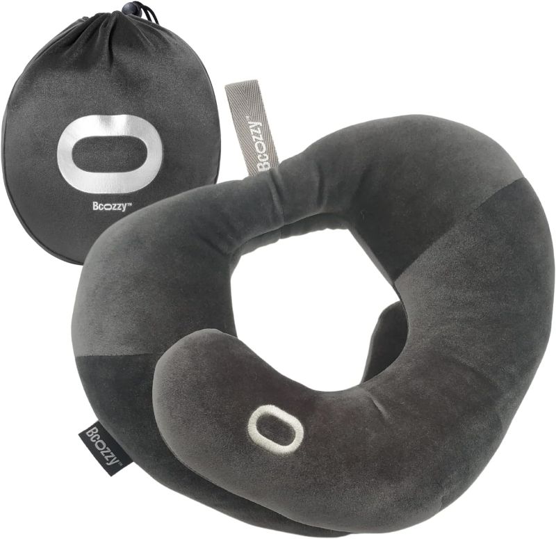 Photo 1 of BCOZZY Neck Brace Pillow - Patented Relief for Neck Pain and Supportive Sleep-Soft, Washable, and Adjustable for Comfortable Resting. Gray Large