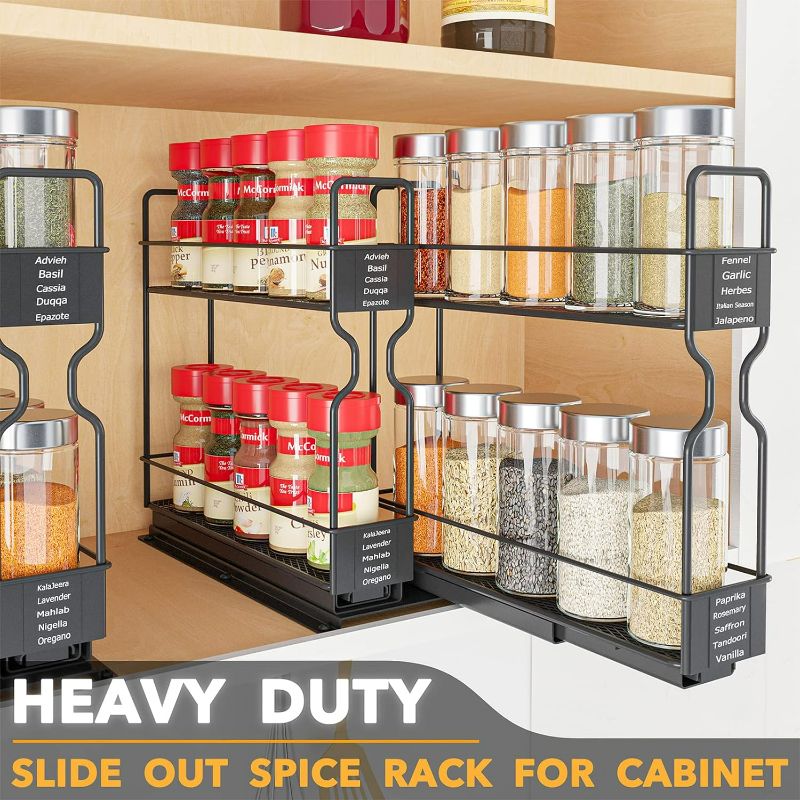 Photo 1 of SpaceAid Spice Rack Organizer for Cabinet, Cabinet Organizer, with Labels and Chalk Marker, 1 Tier - 6" Wide