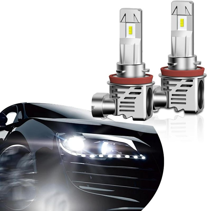 Photo 1 of Pack-2 LED Car Fog Light Bulbs, 6500K Super Bright Waterproof Vehicle High Beam, Universal Wireless Automotive Lighting Accessories for Truck SUV Car (White Light #H11/H8/H9)