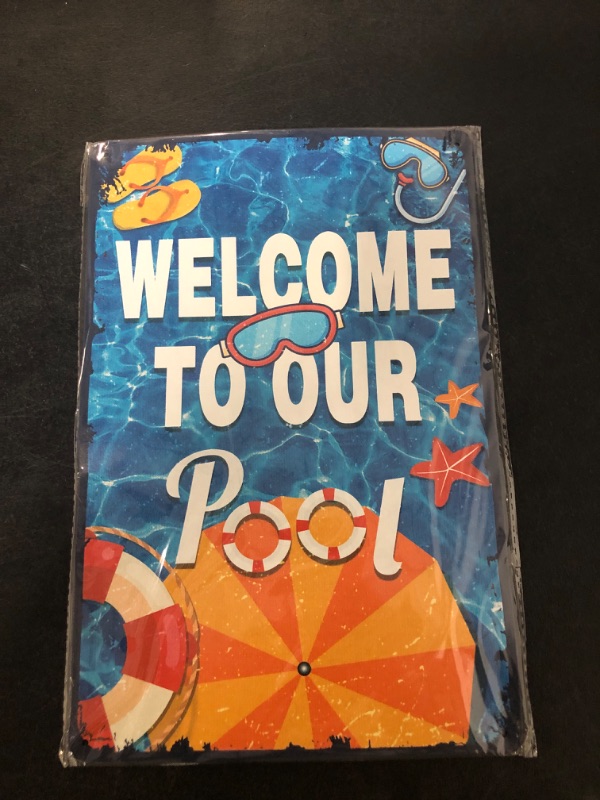 Photo 2 of 
Welcome To Our Pool Signs for Outside Funny Vintage Retro Metal Signs Indoor Outdoor Use Swimming Pool Decoration Party Decor Summer Sign Poolside...