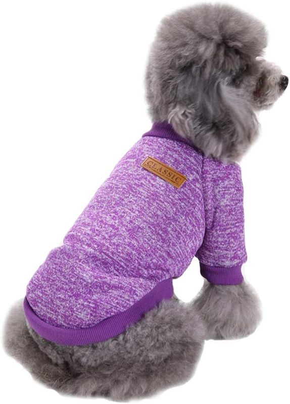 Photo 1 of Jecikelon Pet Dog Clothes Dog Sweater Soft Thickening Warm Pup Dogs Shirt Winter Puppy Sweater for Dogs (Purple, S)
Brand: JECIKELON