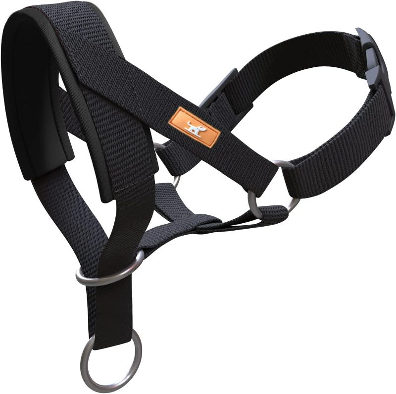 Photo 1 of Dog Head Collar, Head Collar with Fabric Padded, Adjustable Training Tool Stop Dog's Pulling (L, Black)