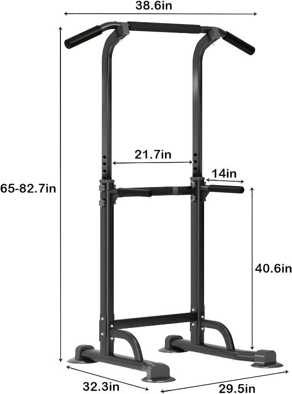 Photo 1 of SogesPower Power Tower Dip Station Pull Up Bar for Home Gym Adjustable Height Strength Training Workout Equipment,Pull Up Bar Station