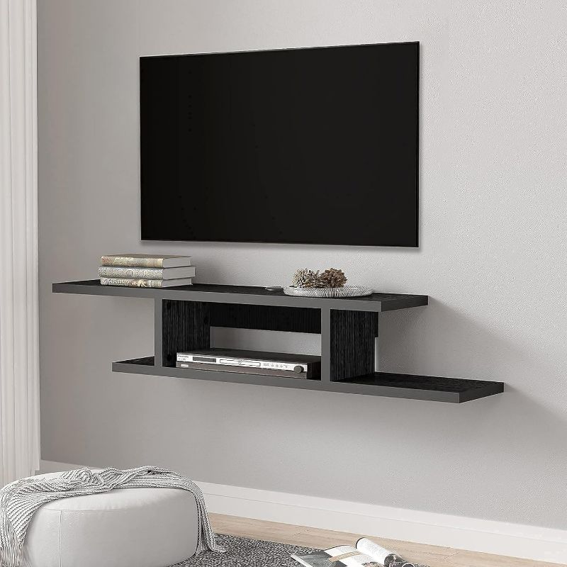 Photo 1 of FITUEYES Concise Floating TV Stand Shelf - Wall Mounted Entertainment Center Media Console Component Wall Cabinet, wood , 50"