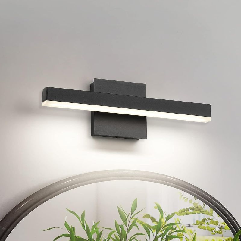 Photo 1 of l LED Bathroom Vanity Lighting Fixture Modern Bath Light Bar 15.75inch Black Wall Sconce 12W 4000K