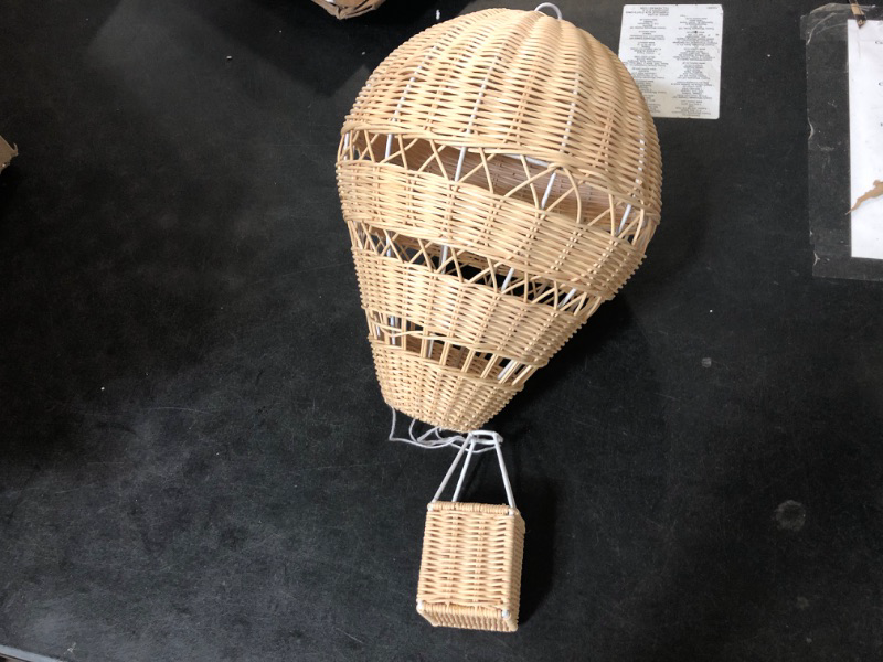 Photo 2 of Hot Air Balloon Woven Rattan Hot 20 Inch Air Balloon Floating the Skies Air Balloon Photo Prop Hanging Home Decor for Room Preschool Ornament