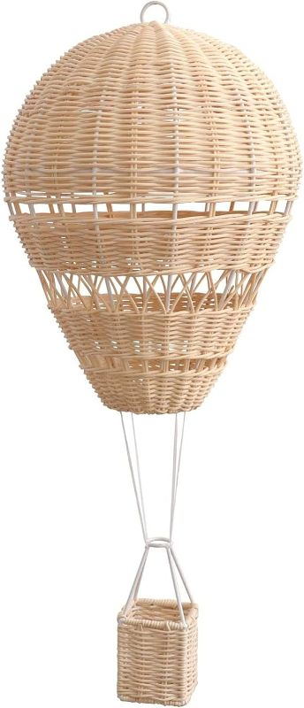 Photo 1 of Hot Air Balloon Woven Rattan Hot 20 Inch Air Balloon Floating the Skies Air Balloon Photo Prop Hanging Home Decor for Room Preschool Ornament