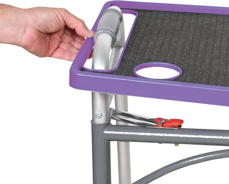 Photo 1 of Support Plus Walker Tray Table - Mobility Table Tray for Walker, Non Slip Walker Tray Mat, Walker Accessories Mat, Cup Holder for Walker (21"x16") - Purple