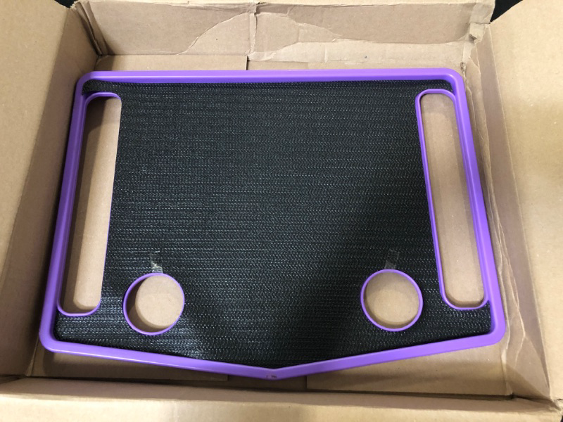 Photo 2 of Support Plus Walker Tray Table - Mobility Table Tray for Walker, Non Slip Walker Tray Mat, Walker Accessories Mat, Cup Holder for Walker (21"x16") - Purple