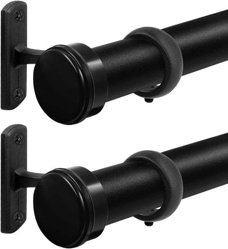 Photo 2 of ASHLEYRIVER Curtain Rods Indoor/Outdoor Ceiling or Wall-Mount Window Curtain Rod,Black (2 Pack-X-Large(120"-160"))