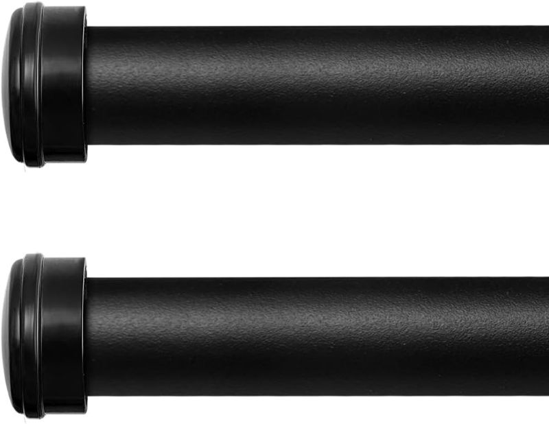 Photo 1 of ASHLEYRIVER Curtain Rods Indoor/Outdoor Ceiling or Wall-Mount Window Curtain Rod,Black (2 Pack-X-Large(120"-160"))