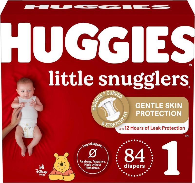Photo 1 of Huggies Size 1 Diapers, Little Snugglers Newborn Diapers, Size 1 (8-14 lbs), 84 Count