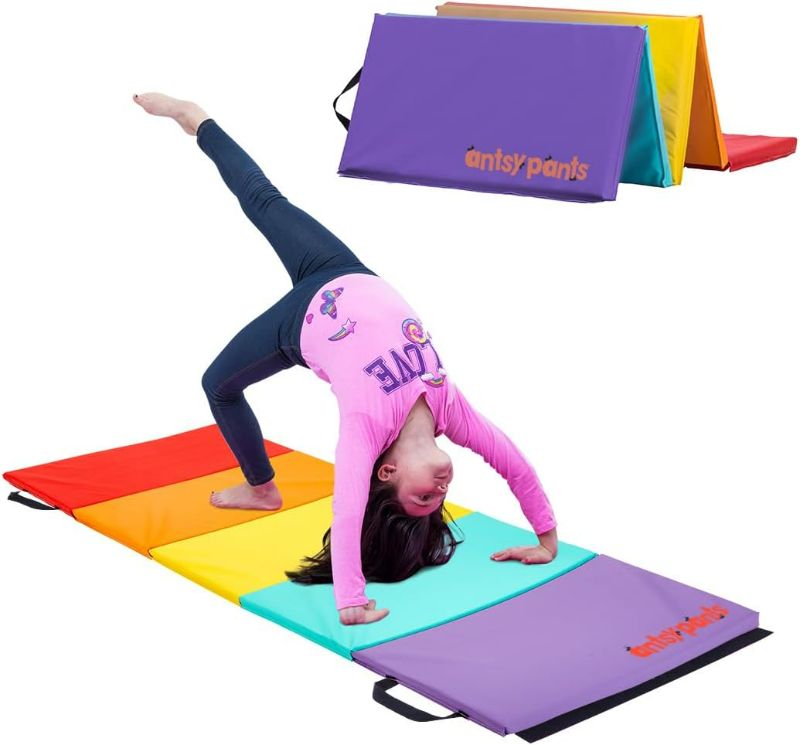 Photo 1 of Antsy Pants Tumbling Mat – Gymnastics Mat, Easy to Clean Gym Mat, Sturdy, Foldable Tumbling Mat for Kids, Padded, Lightweight, Portable, Carrying Handle, Gymnastics Equipment for Activity Play