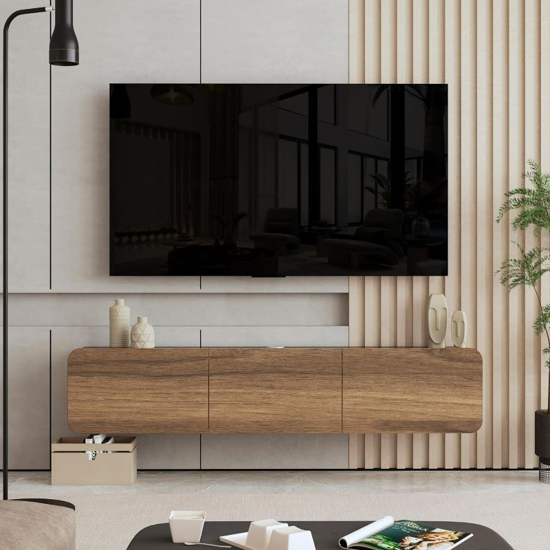 Photo 1 of Atelier Mobili Floating TV Stand, Floating Entertainment Center, Modern Floating Media Console, Wall Mounted TV Console, Floating TV Console for up to 80 inch TV