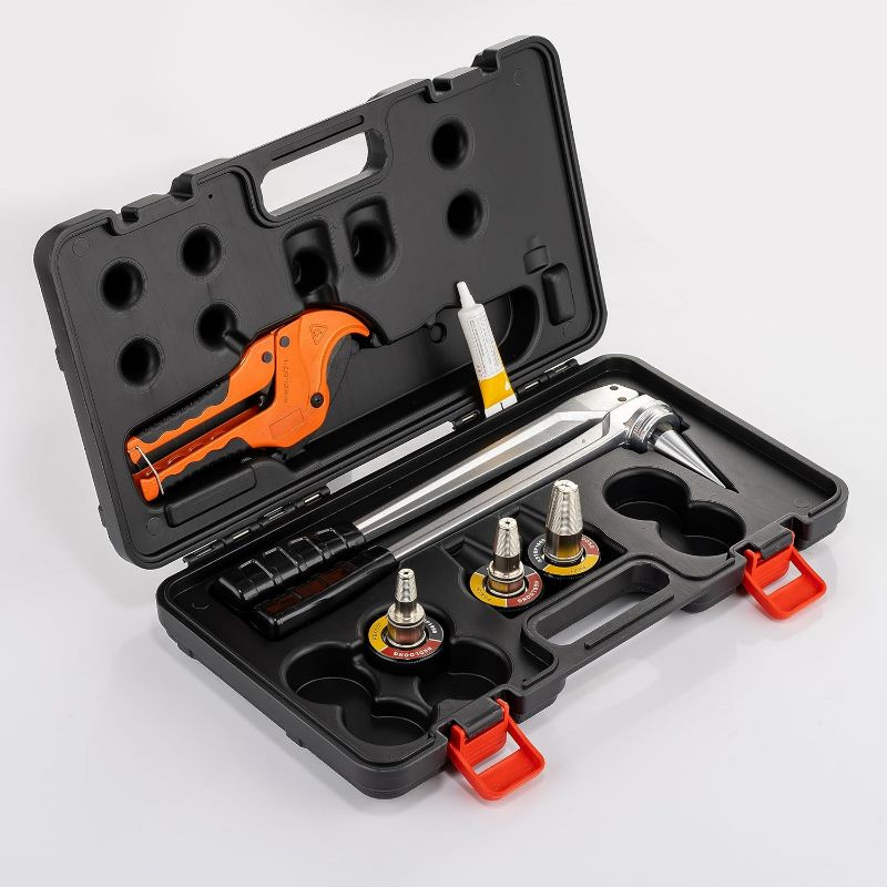 Photo 1 of Manual Pex  Expander Tools Kits with 1/2",3/4",1" Expansion Heads suit for Uponor Propex Expansion Meets ASTM F1960 Standard PEX Coupling Fitting Radiant Heat