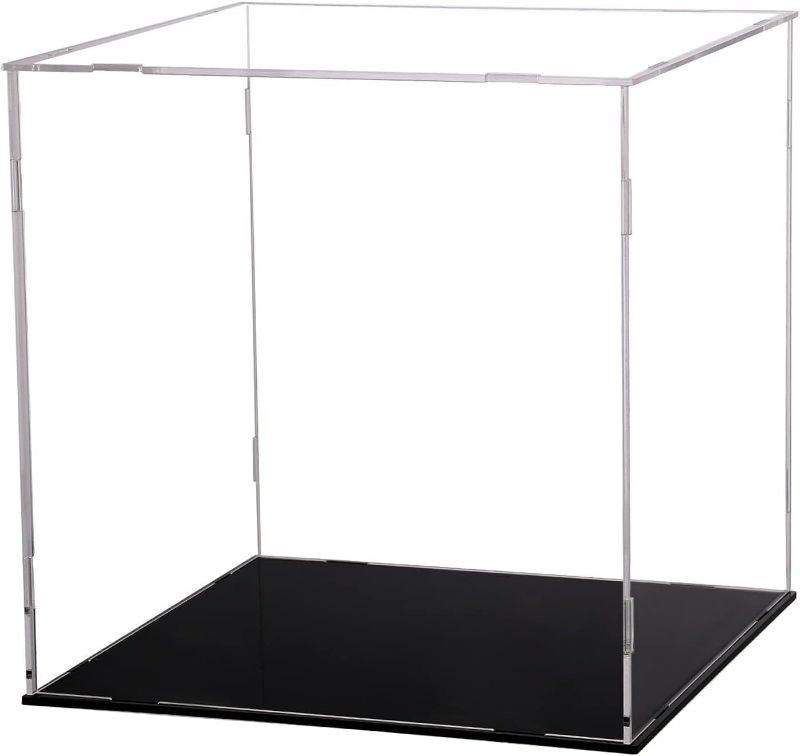 Photo 1 of Evron Display Case for Collectibles Assemble Clear Acrylic Box Alternative Glass Case for Display Action Figures Home Storage & Organizing Toys (17.7x17.7x17.7 inch; 45x45x45 cm)