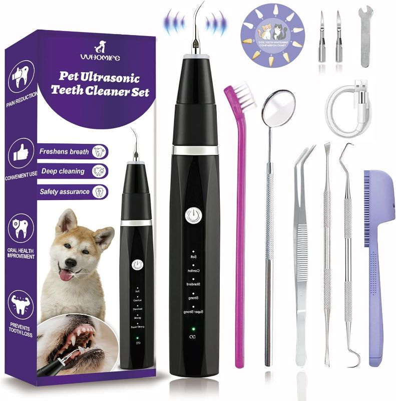 Photo 1 of Dog Teeth Cleaning Kit-Dog Tooth Plaque Remover-Ultimate Pet Dental Care Kit - Ultrasonic Teeth Cleaner and Plaque Remover for Dogs | Complete Oral Hygiene Solution-Black