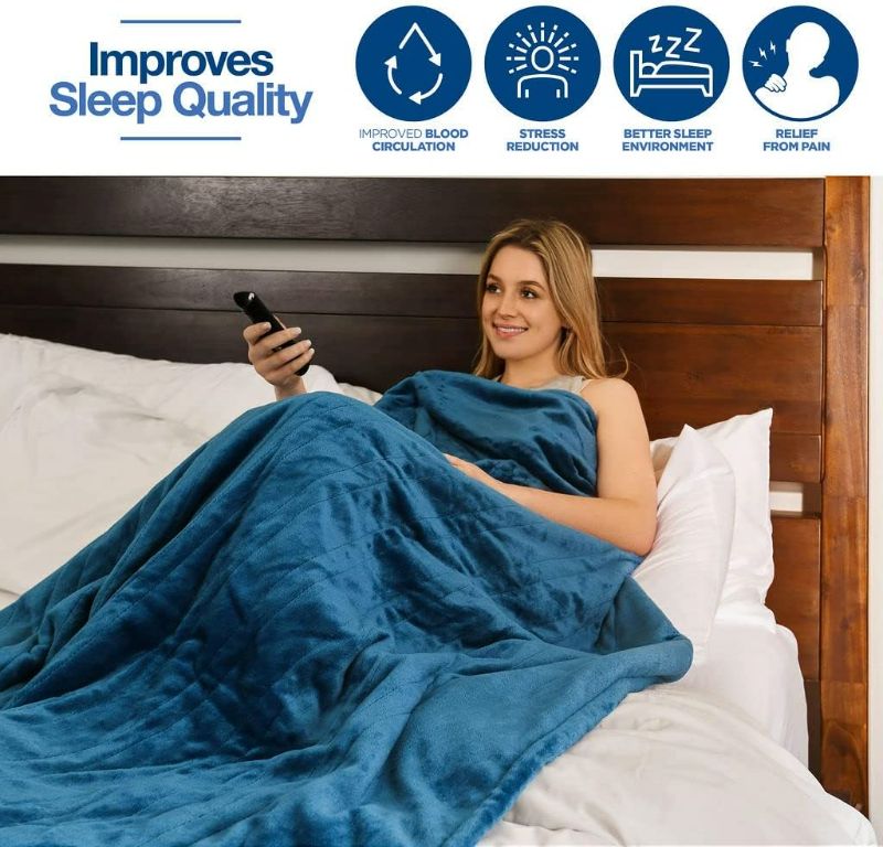 Photo 1 of Medical king Heated Blanket, Machine Washable Extremely Soft & Comfortable Electric Blanket Throw Fast Heating with Hand Controller 10 Heating Settings & auto Shut-Off (Blue, 50 x 60)