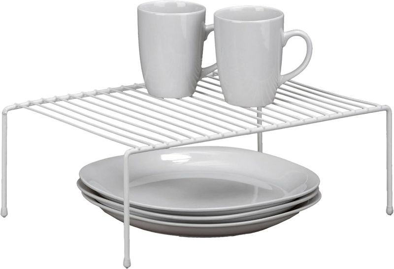 Photo 1 of Kitchen Details Free Standing Helper Cabinet and Countertop Shelf Organizer | Good for Dishes | Mugs | Glasses | Bowls | Large | White