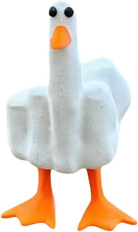 Photo 1 of Funny Middle Finger Resin Garden Statue, Home Decoration Sculpture for Office Desk Gift