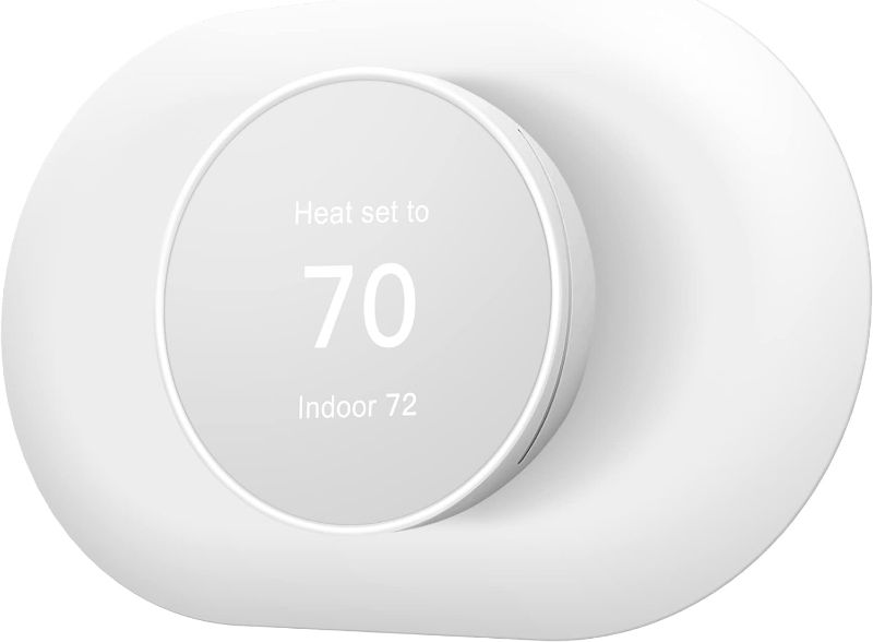 Photo 1 of Compatible with Google Nest Thermostat 2020 Wall Plate Cover, Nest Thermostat Trim Kit, Nest Thermostat Wall Plate Cover, Nest Thermostat Accessory Easy Installation - Snow