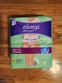 Photo 1 of Always Discreet Underwear S/m 42 Pack