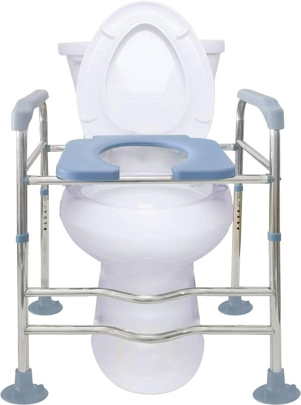 Photo 1 of Raised Toilet Seat with Arms, 22in Width, Height Adjustable, Reinforced and Anti-Skid Design, Commode Chair and Safety Frame for Most Toilets?Bathroom Assist Frame for Elderly, Handicap?Widen?