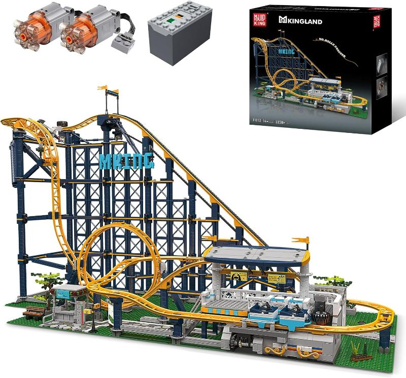 Photo 1 of Mould King Roller Coaster Building Kit, Amusement Park Funfair Track Construction Blocks Toys with Motors, Ideal Gift Toy for Adult/Kids Age 8+ (3238 Pieces)