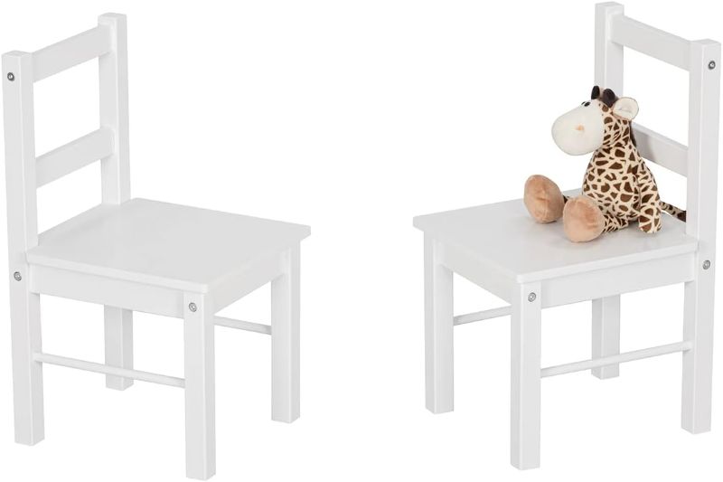 Photo 1 of UTEX Child's Wooden Chair Pair for Play or Activity, Set of 2, White …
