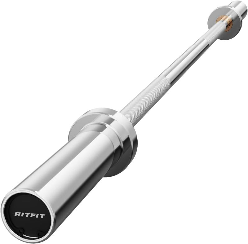 Photo 1 of RITFIT Olympic Barbell for Strength and Weightlifting Training - 2 Inch Olympic Bar for Squat, Deadlift, Curl, Bench Press, Overhead Press - 350lbs/500lbs Capacity with Weight Plates