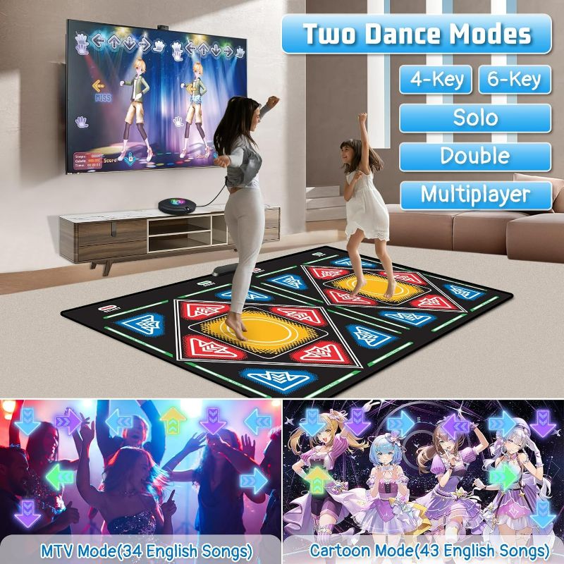 Photo 1 of Dance Mat, Electronic Dance Mat for TV with HD Camera, Wireless Double User Dance Mat with Game Controller, Non-Slip Dance Pad for Kids Adults, Christmas Birthday Gifts for Girls Boys