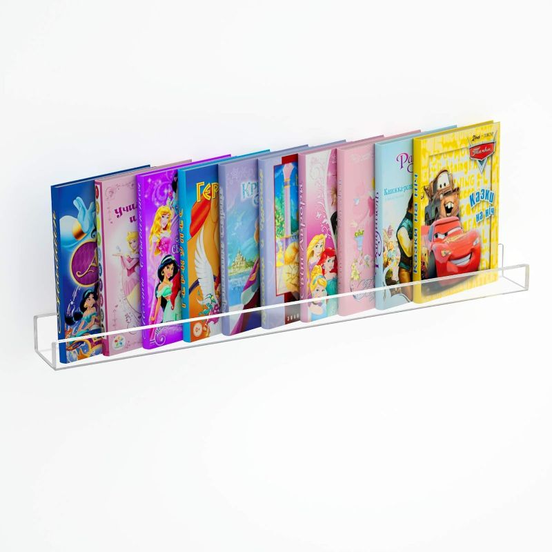 Photo 1 of NIUBEE Kids Acrylic Floating Bookshelf 36 Inch,Clear Invisible Wall Bookshelves Ledge Book Shelf,50% Thicker with Free Screwdriver