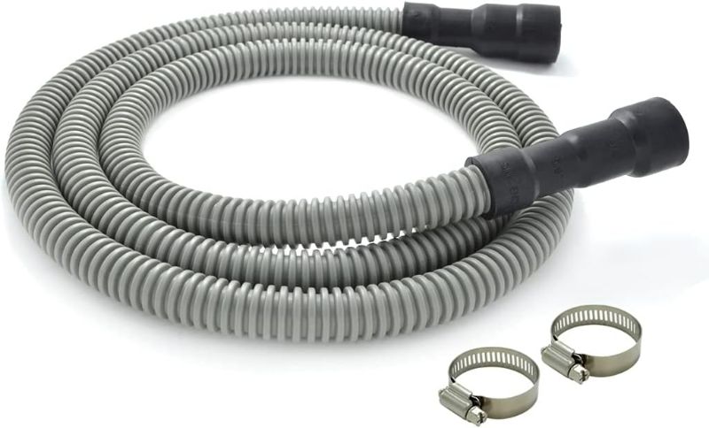 Photo 1 of Universal Dishwasher Drain Hose - 10 Ft Discharge Hose - Corrugated and Flexible Dishwasher Hose Drain Replacement with Clamp